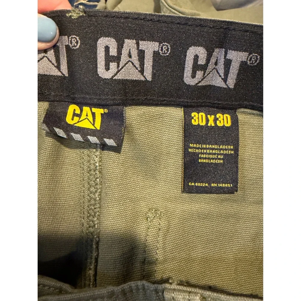 NWT Caterpillar CAT Mens Green Utility Work Pants Straight Leg 30x30 Gorpcore